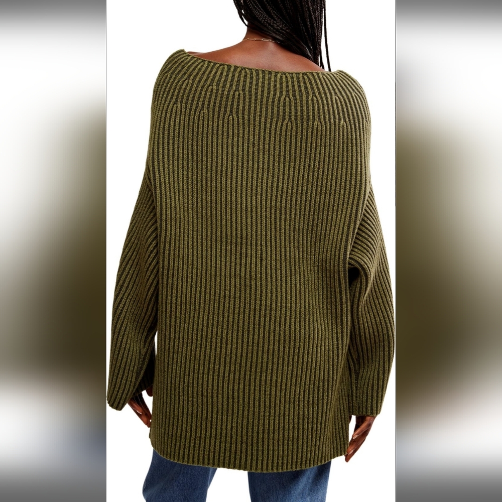 NWOT FREE PEOPLE boat Neck Tunic Sweater SZ M - Picture 6 of 8
